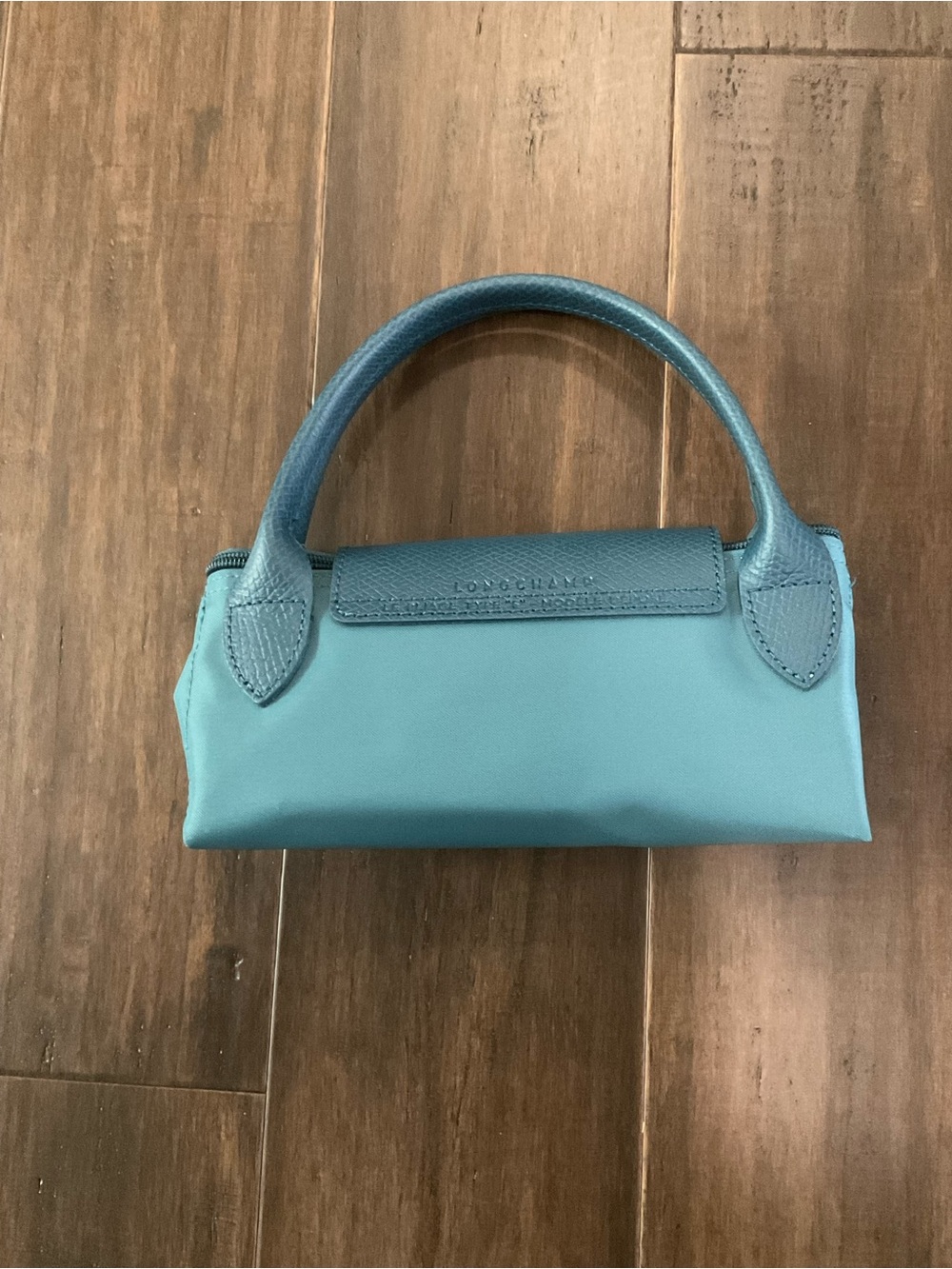 Longchamp Le Pliage Green Collection Small Recycled Canvas Peacock Blue - Picture 9 of 11